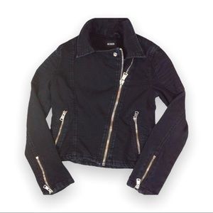 Hudson Black Denim Moto Jacket